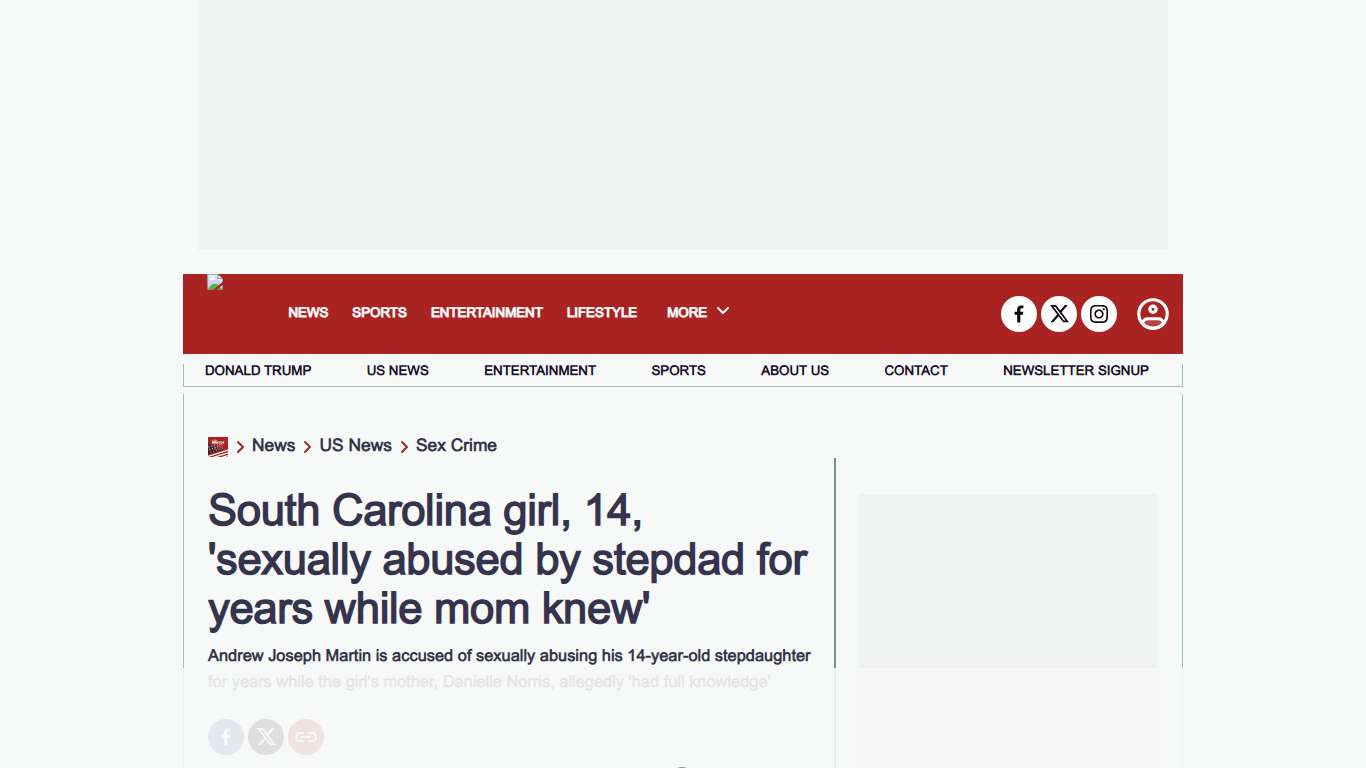 South Carolina girl, 14, 'sexually abused by stepdad for years while mom knew' - The Mirror US