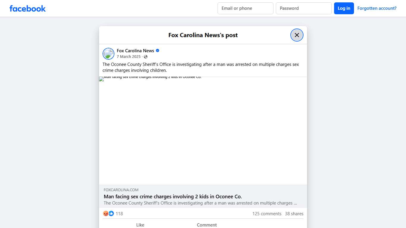 The Oconee County Sheriff’s Office is... - Fox Carolina News Facebook